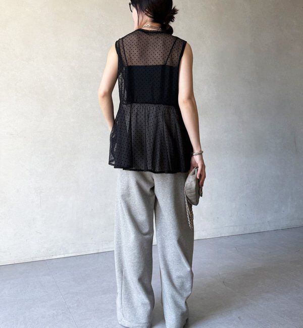  「【WEB限定】ドットチュールノースリチュニック」|Tシャツ・カットソー|