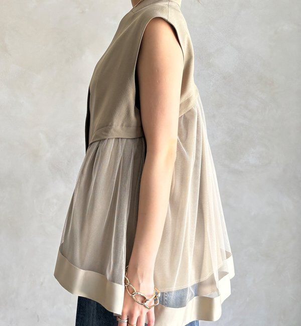  「【WEB限定】バックチュール重ねベスト」|ベスト・ジレ|