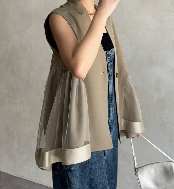  「【WEB限定】バックチュール重ねベスト」|ベスト・ジレ|