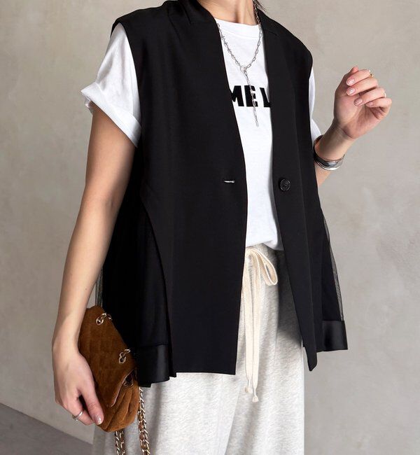  「【WEB限定】バックチュール重ねベスト」|ベスト・ジレ|