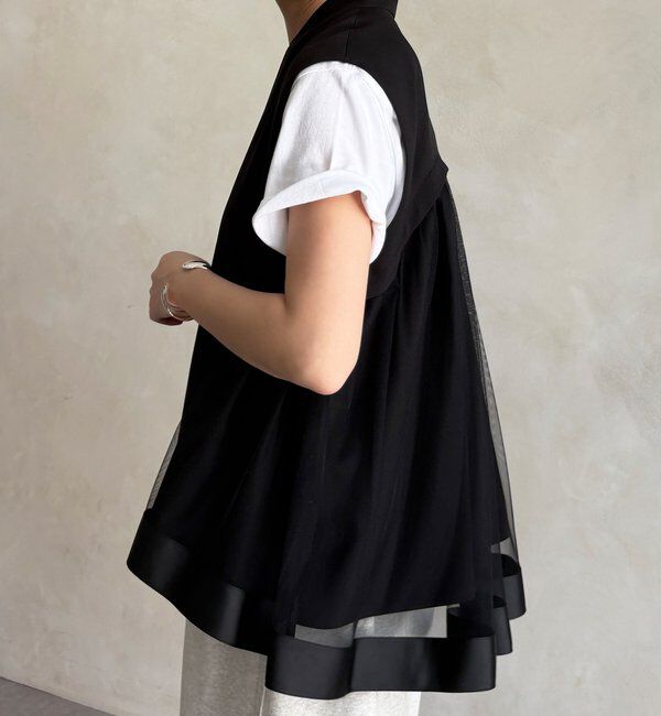  「【WEB限定】バックチュール重ねベスト」|ベスト・ジレ|