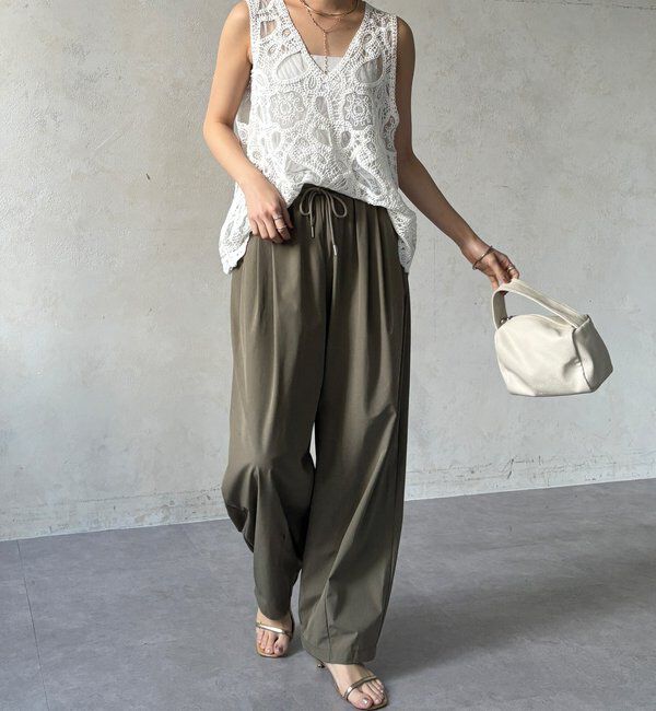  「【WEB限定】ライトストレッチクロスタックイージーパンツ」|チノ|