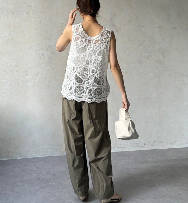  「【WEB限定】ライトストレッチクロスタックイージーパンツ」|チノ|