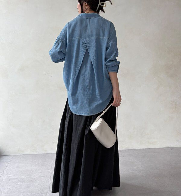  「【WEB限定】コットンボイルシアーデニムシャツ」|シャツ・ブラウス|