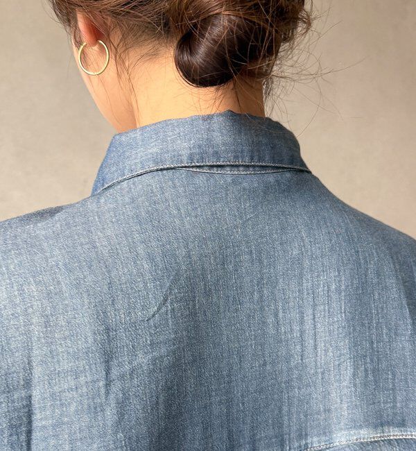  「【WEB限定】コットンボイルシアーデニムシャツ」|シャツ・ブラウス|