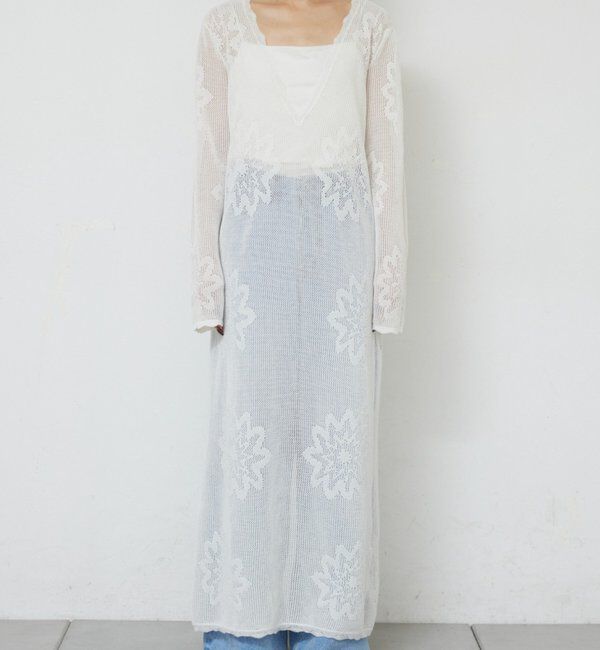  「【手洗い可】メッシュニットドレス」|ワンピース|