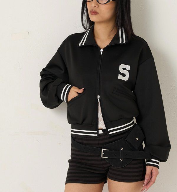  「Sロゴコンパクトトラックジャケット」|ブルゾン・スタジャン|