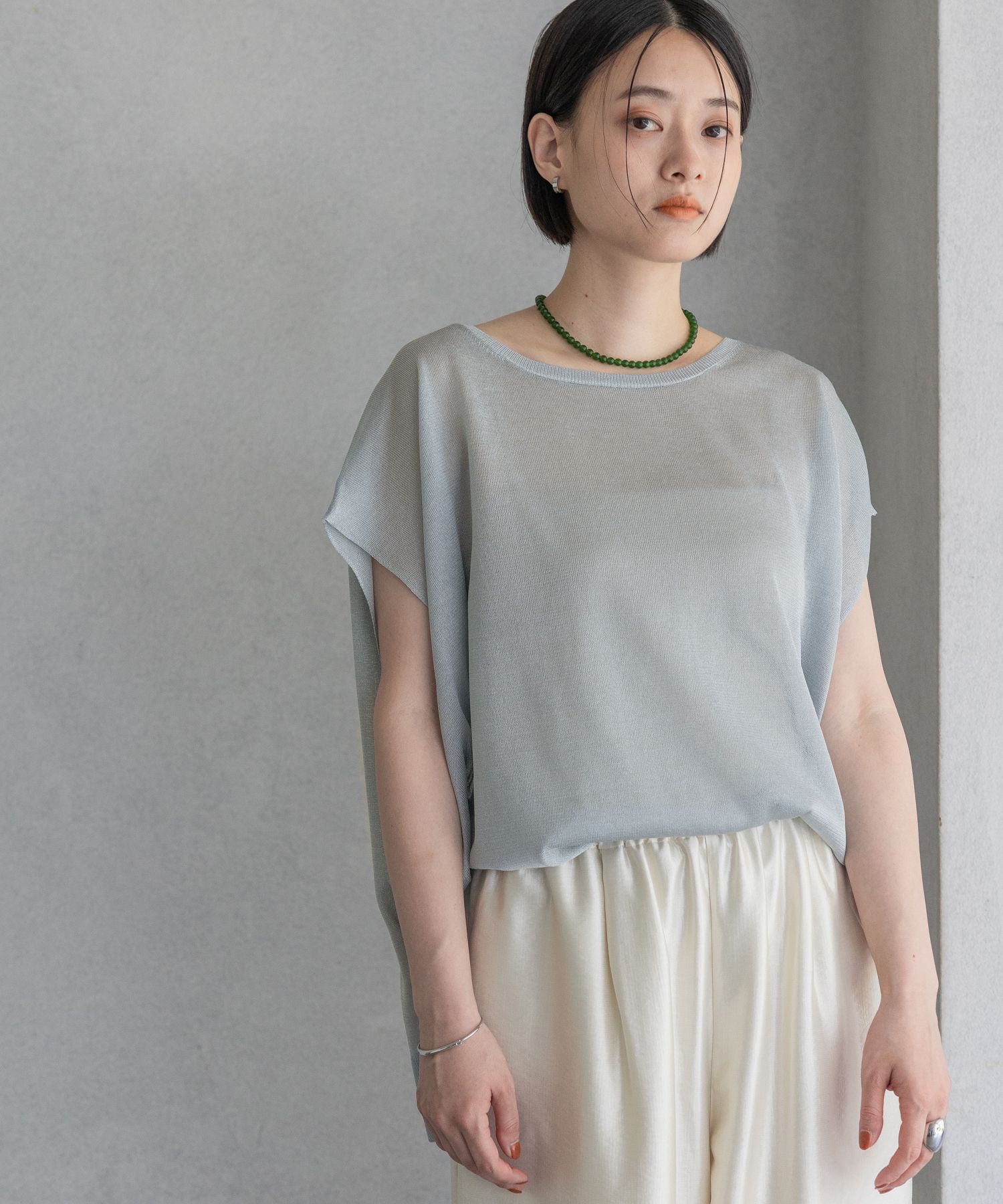 A part by 「【WEB限定】ラメシアーノースリニットプルオーバー」|ニット・セーター|ブルー