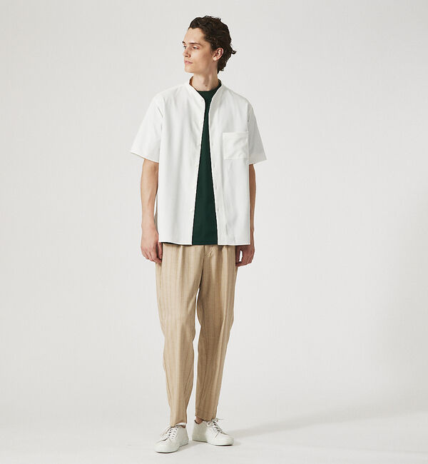 ABAHOUSE「【AH ABAHOUSE】カットジョーゼット ドロップショルダー モックネック」|Tシャツ・カットソー|