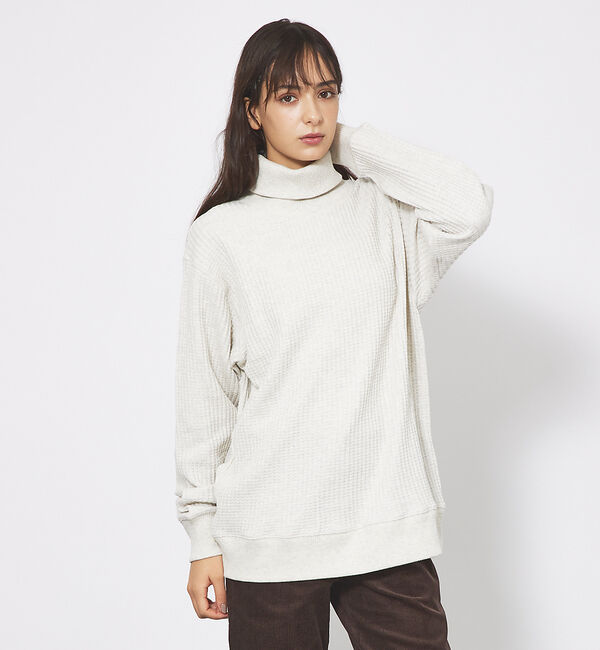 ABAHOUSE「【JEMORGAN/ジェーイーモーガン】ビックワッフル タートルネック カットソ」|Tシャツ・カットソー|ホワイト系その他1