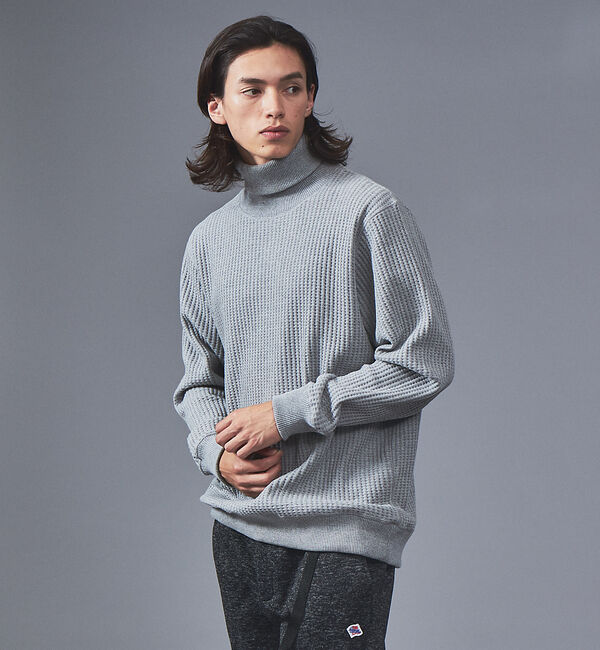 ABAHOUSE「【JEMORGAN/ジェーイーモーガン】ビックワッフル タートルネック カットソ」|Tシャツ・カットソー|グレー