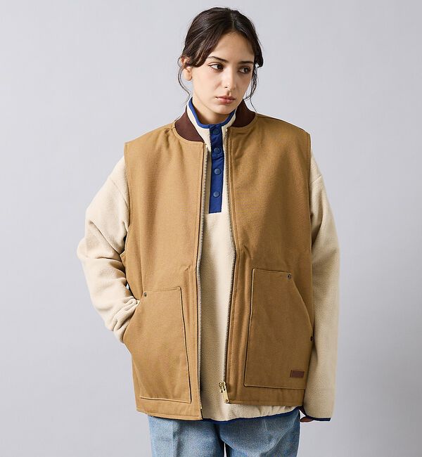 ABAHOUSE「【POLER/ポーラー】DUCK CANVAS VEST/中綿/ユニセックス【W」|ベスト・ジレ|ベージュ