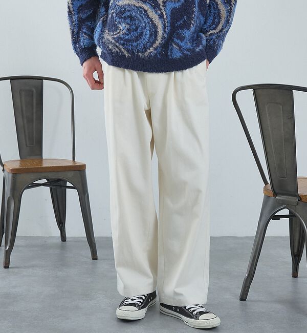 ABAHOUSE「2タック チノワイドパンツ / イージーパンツ【追加生産】」|その他|ホワイト