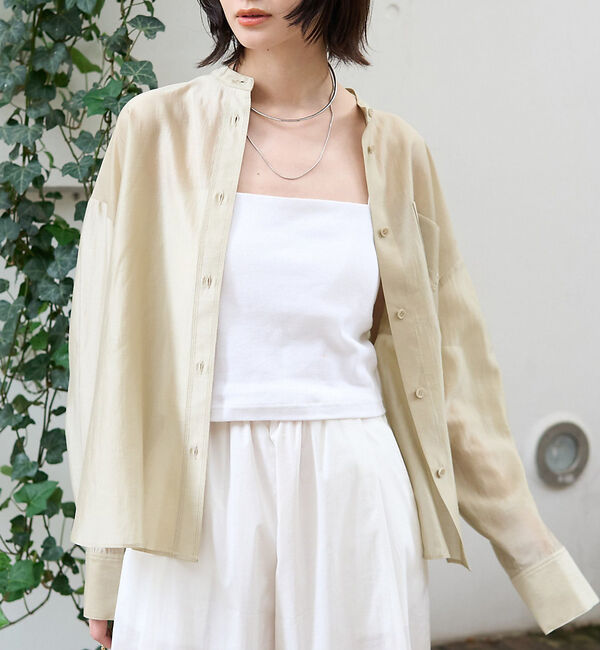 Rouge vif「ポケット付きシアーシャツ」|シャツ・ブラウス|ベージュ