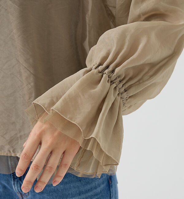 Rouge vif「オーガンジーシアーブラウス」|シャツ・ブラウス|