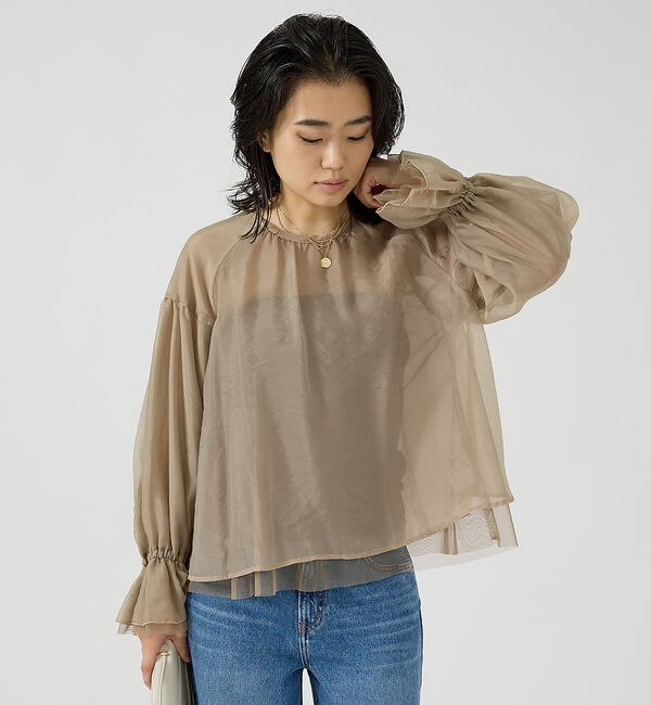 Rouge vif「オーガンジーシアーブラウス」|シャツ・ブラウス|