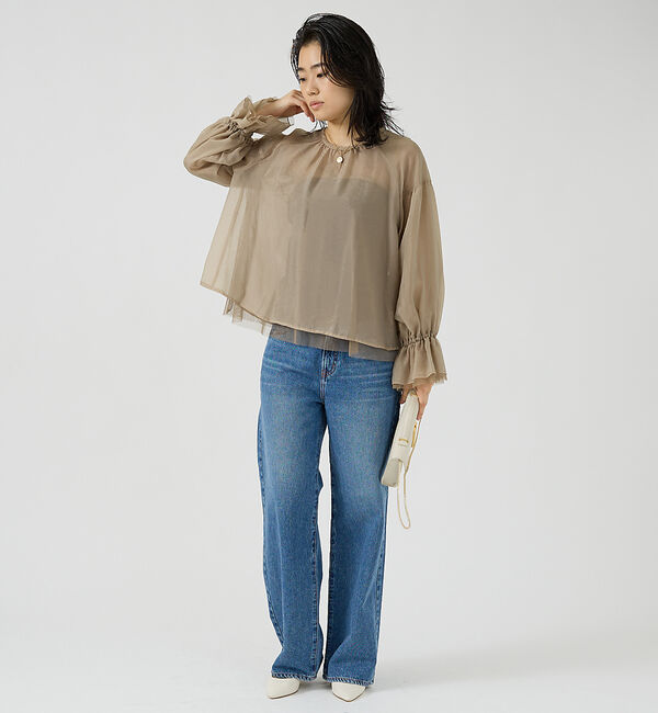 Rouge vif「オーガンジーシアーブラウス」|シャツ・ブラウス|