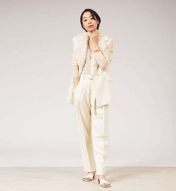 qualite「【セットアップ対応】ブライトツイードベルトパンツ」|その他|