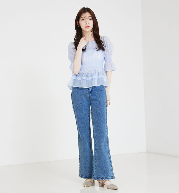 SELFIST「シャーリングシアーブラウス」|シャツ・ブラウス|