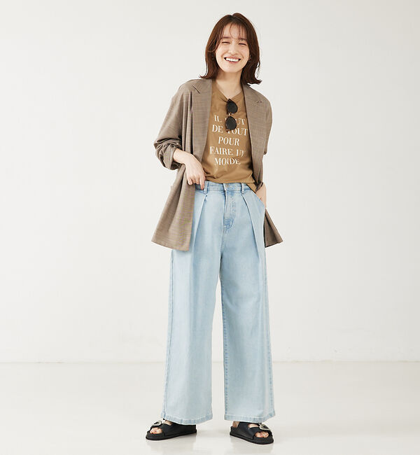 abahouse mavie「ロゴ＆刺繍コンパクトT」|Tシャツ・カットソー|