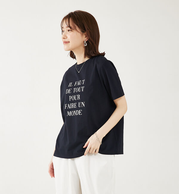 abahouse mavie「ロゴ＆刺繍コンパクトT」|Tシャツ・カットソー|