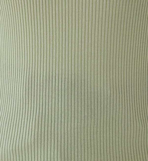 abahouse mavie「【袖ボタン】スクエアネックリブニット/きれいめ/セミオケ/通勤/春服」|ニット・セーター|