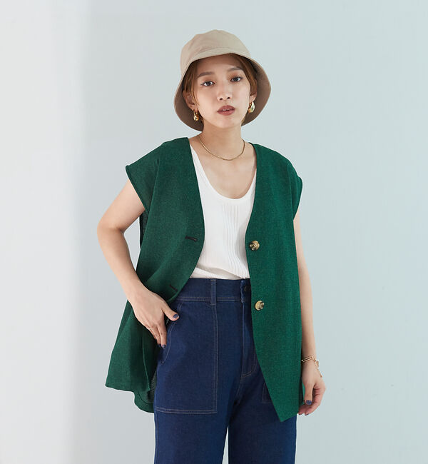 NOMINE「【セットアップ対応】サマーツイードベスト」|ベスト・ジレ|