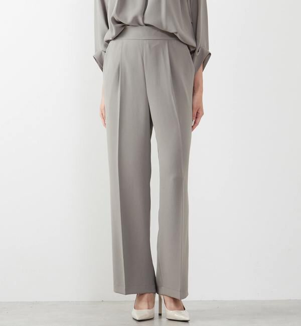 TIARA「タックワイドドレープパンツ」|その他|カーキ