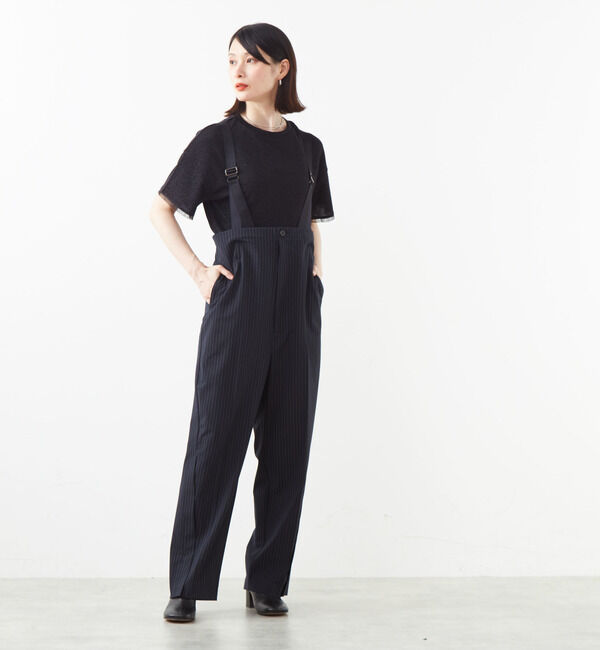 Soffitto「サスペンダー付き2WAYストレッチストライプパンツ」|その他|ブラック&times;ホワイト