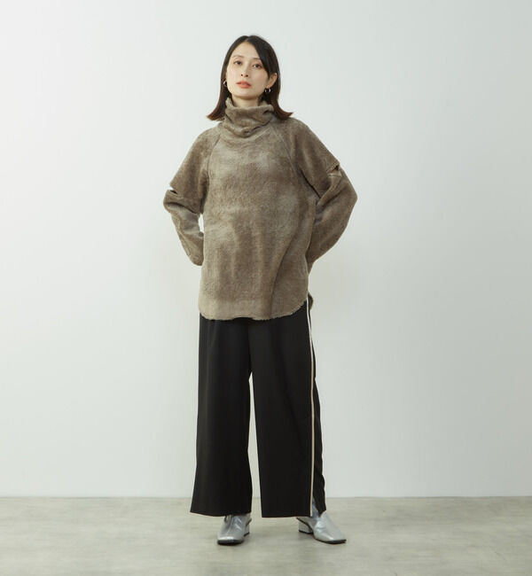 Soffitto「ふわふわトイプー起毛袖スリットプルオーバー」|Tシャツ・カットソー|