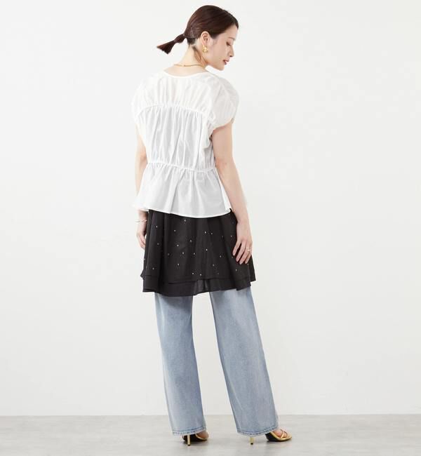 Soffitto「リボンギャザーブラウス」|シャツ・ブラウス|