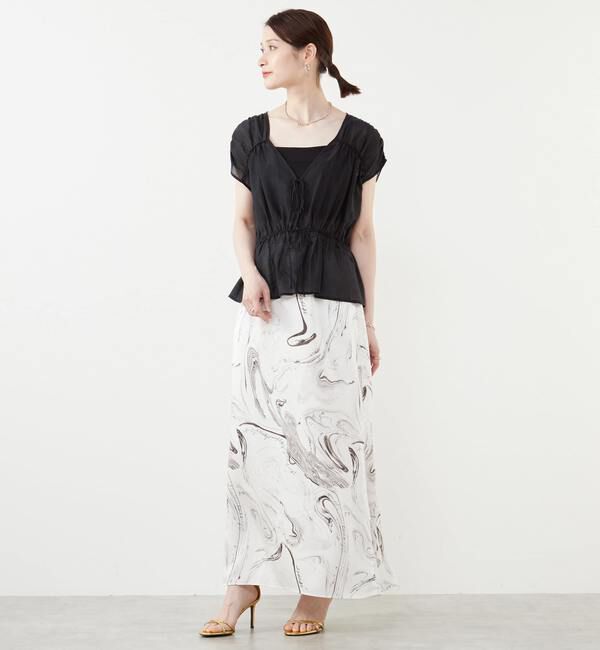 Soffitto「リボンギャザーブラウス」|シャツ・ブラウス|