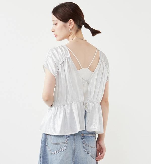 Soffitto「リボンギャザーブラウス」|シャツ・ブラウス|