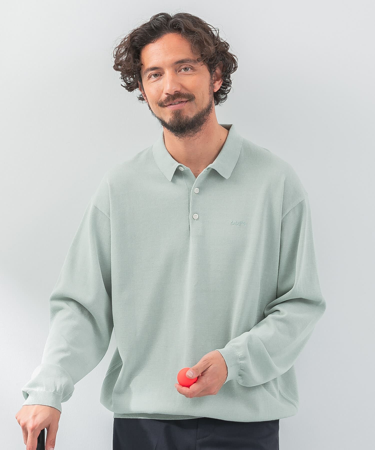 Sonny Label 「『洗濯可』OOPS　ロングスリーブニットポロ」|ニット・セーター|