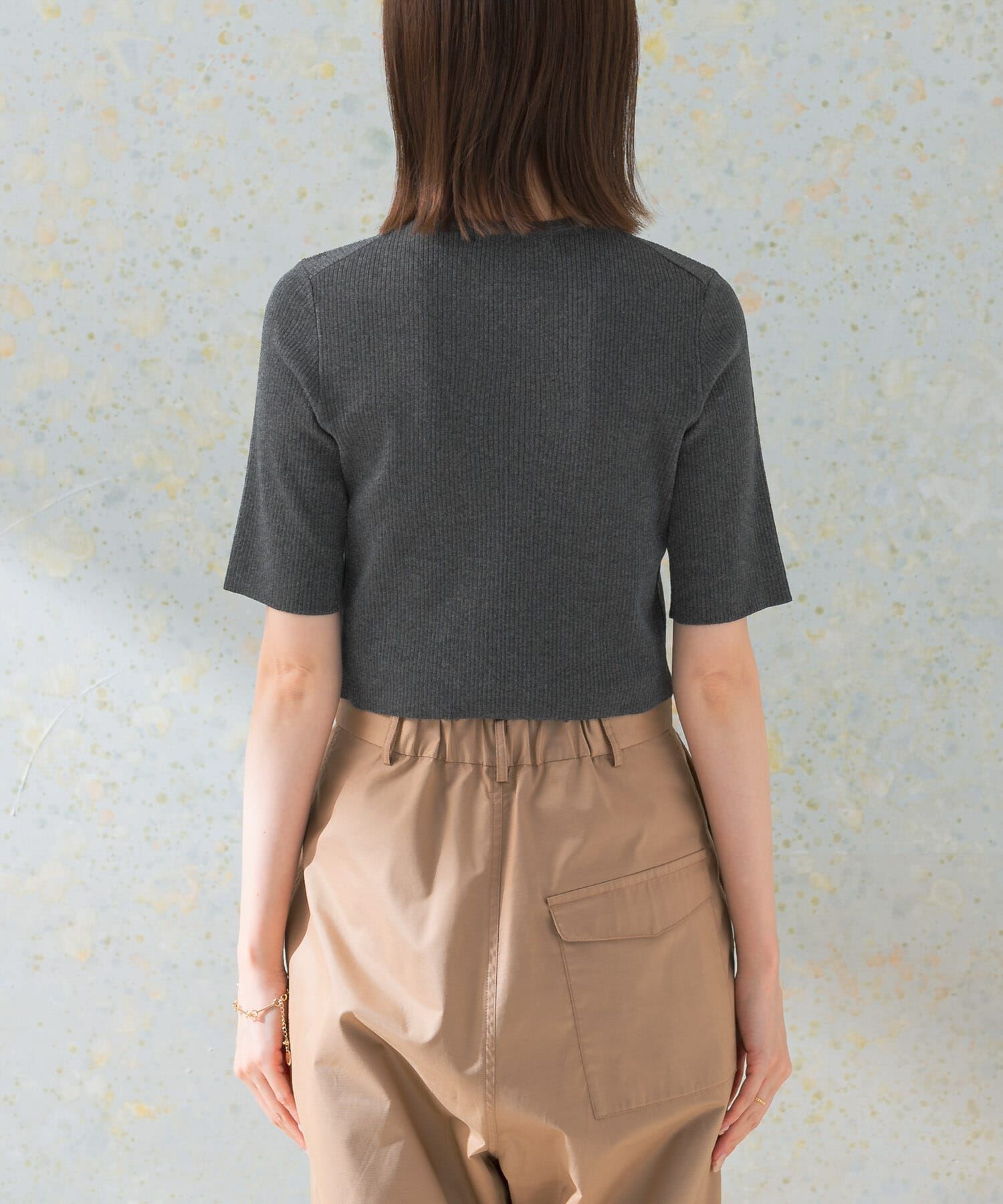 URBAN RESEARCH ROSSO「クロップドリブニット」|ニット・セーター|