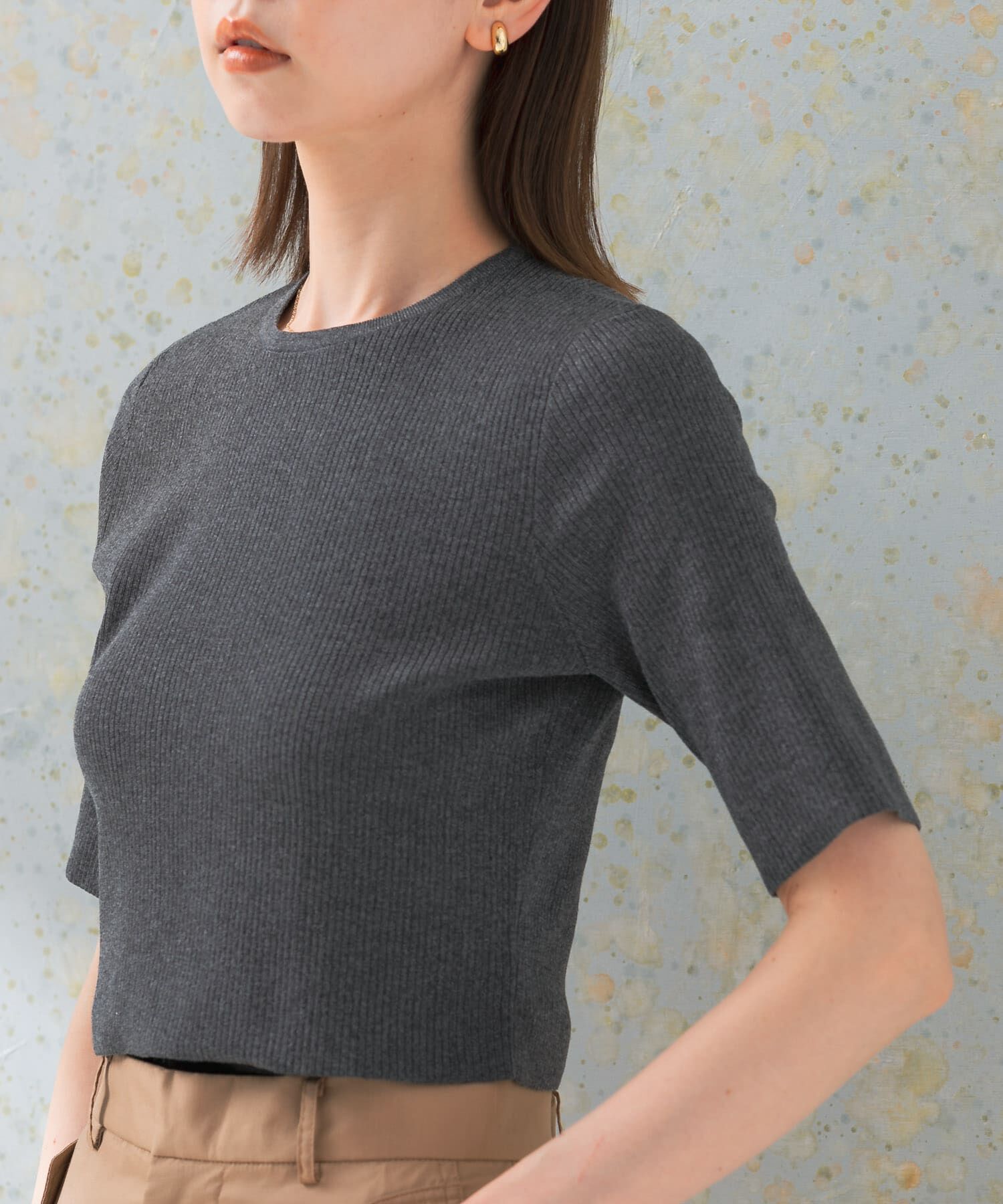 URBAN RESEARCH ROSSO「クロップドリブニット」|ニット・セーター|