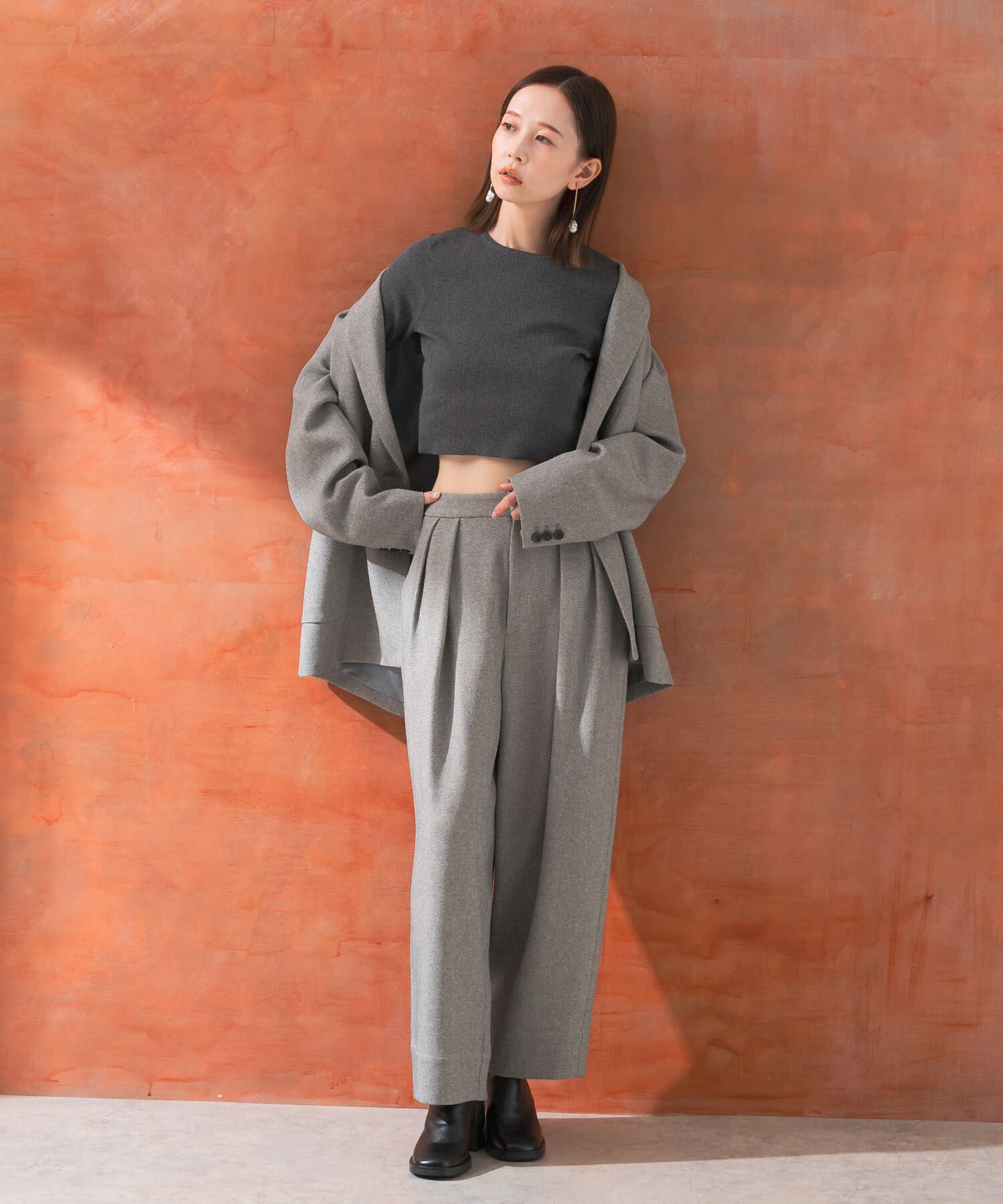 URBAN RESEARCH ROSSO「クロップドリブニット」|ニット・セーター|