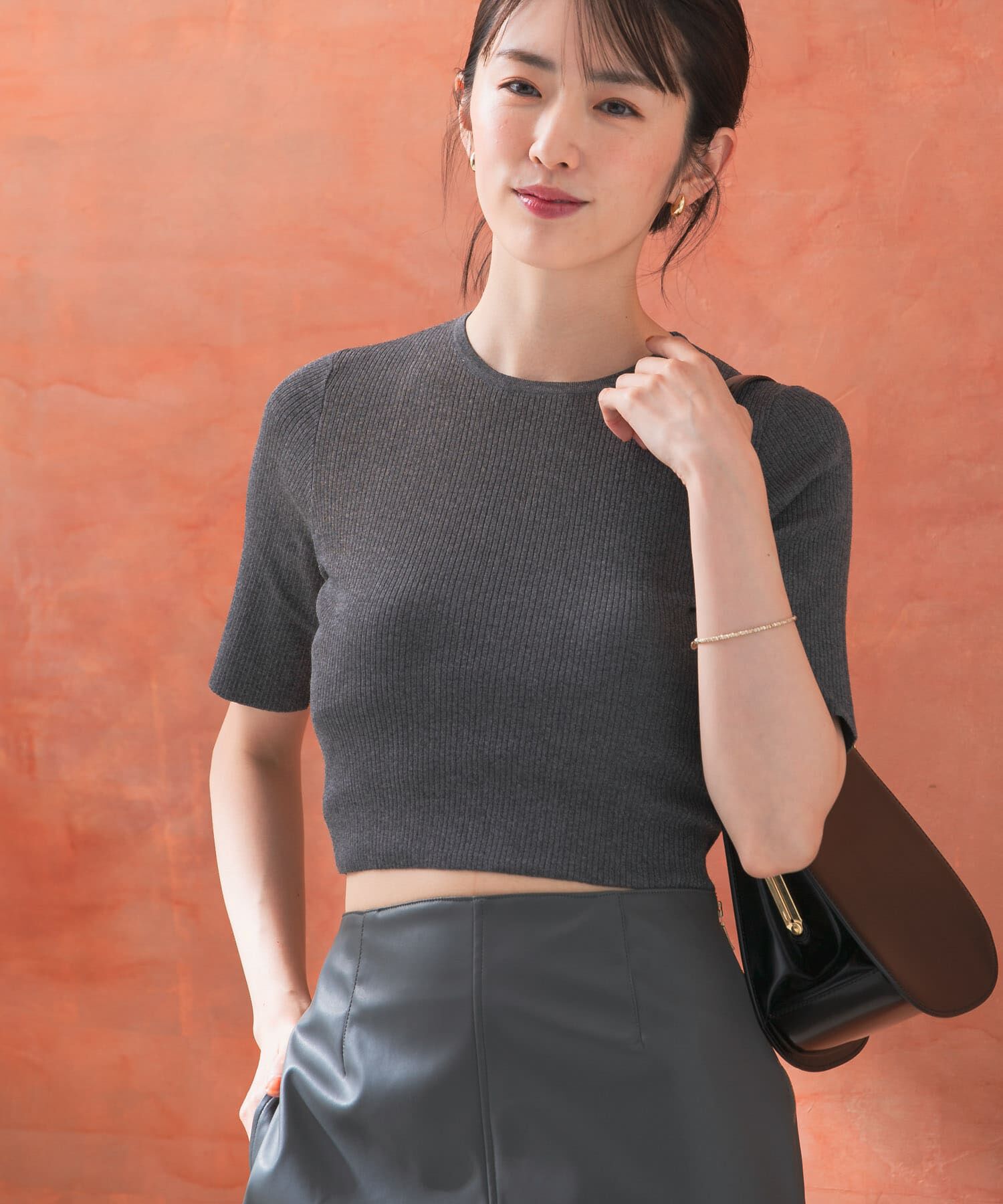 URBAN RESEARCH ROSSO「クロップドリブニット」|ニット・セーター|