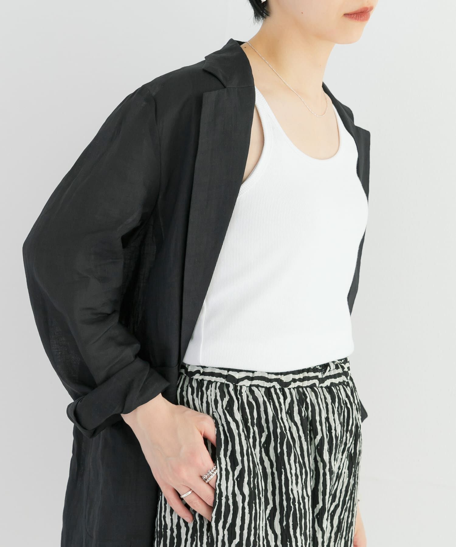 URBAN RESEARCH「『MADE IN JAPAN』リブタンクトップ」|タンクトップ|ホワイト