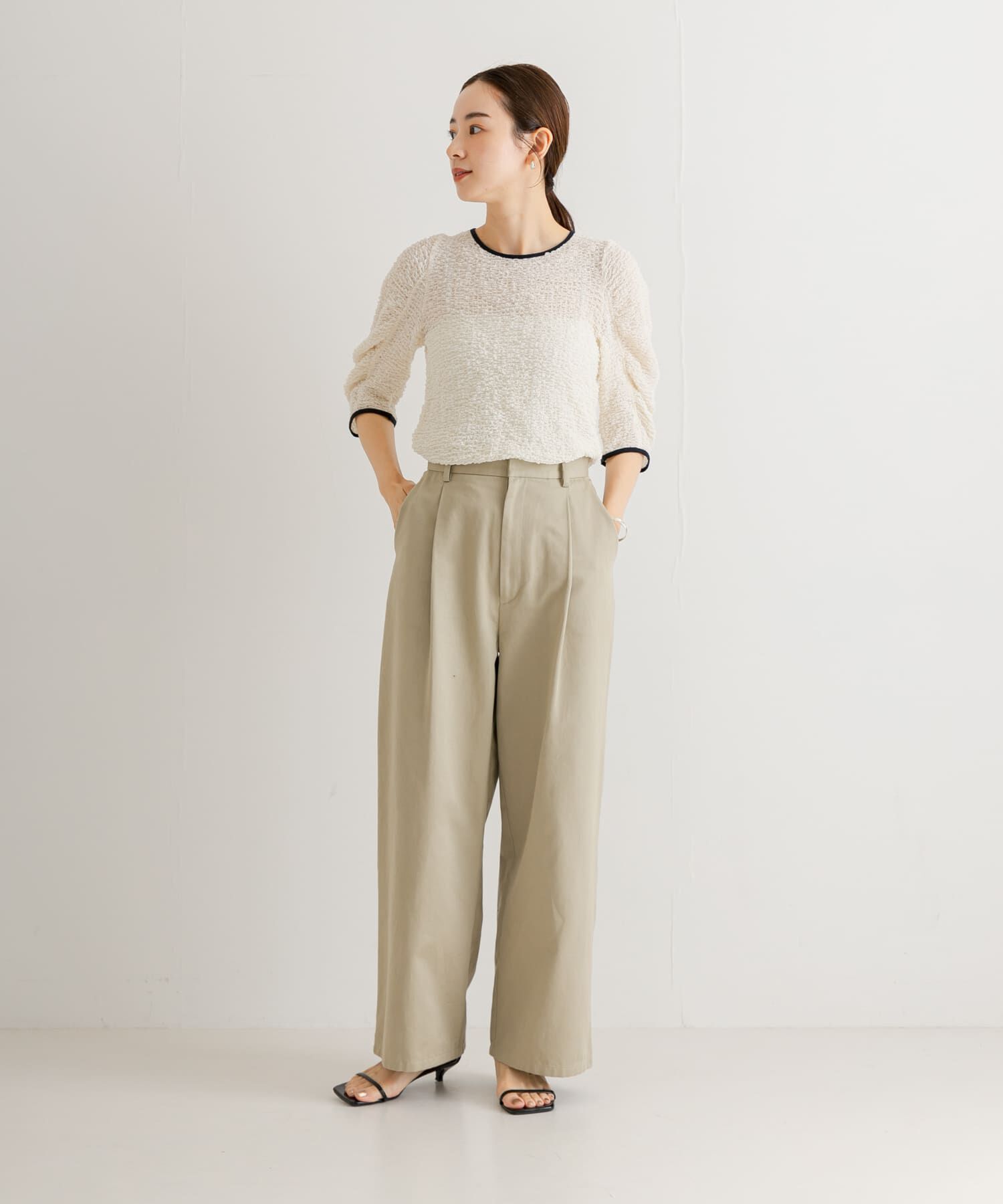 URBAN RESEARCH「シャーリングハーフスリーブプルオーバー」|Tシャツ・カットソー|