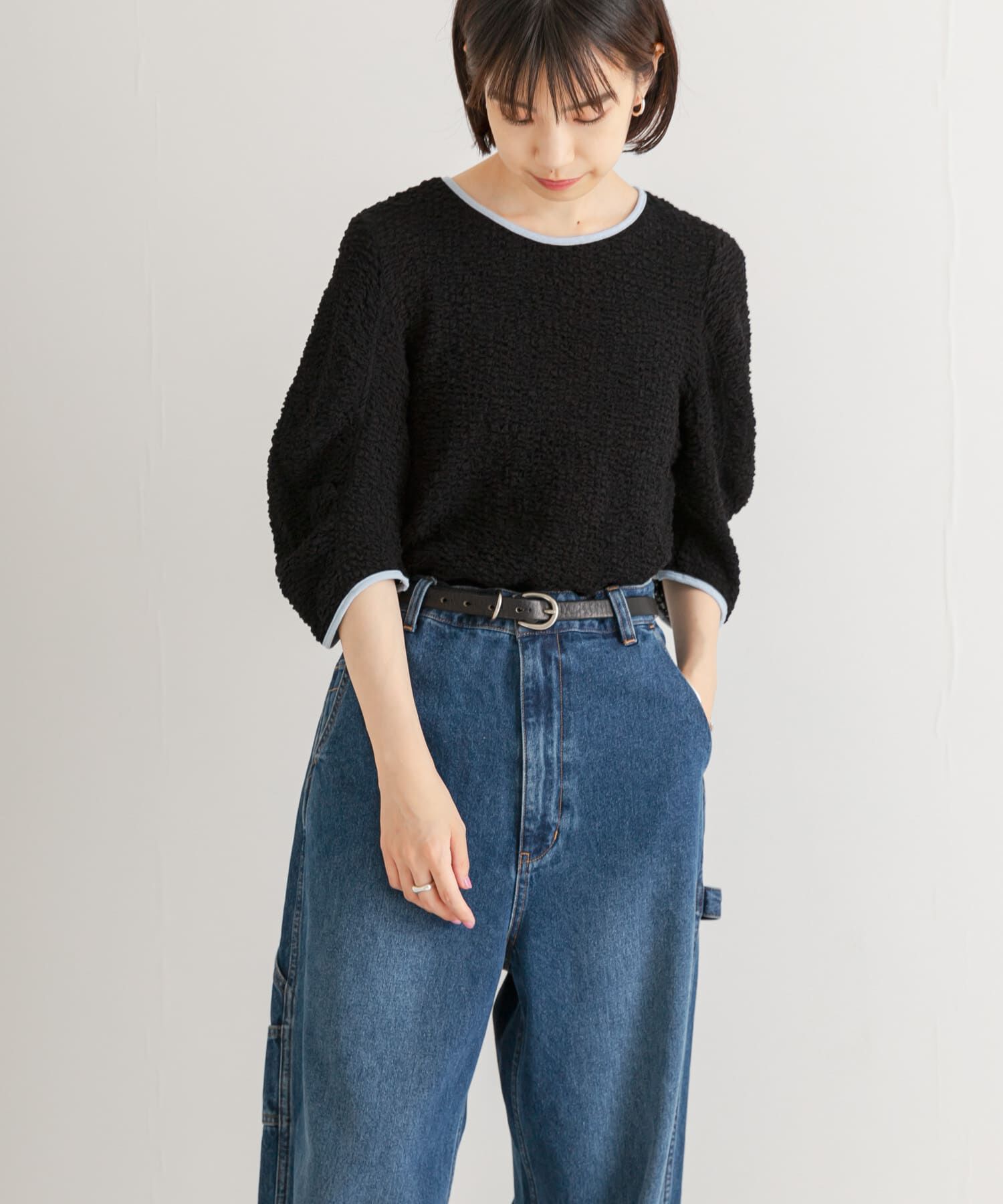 URBAN RESEARCH「シャーリングハーフスリーブプルオーバー」|Tシャツ・カットソー|