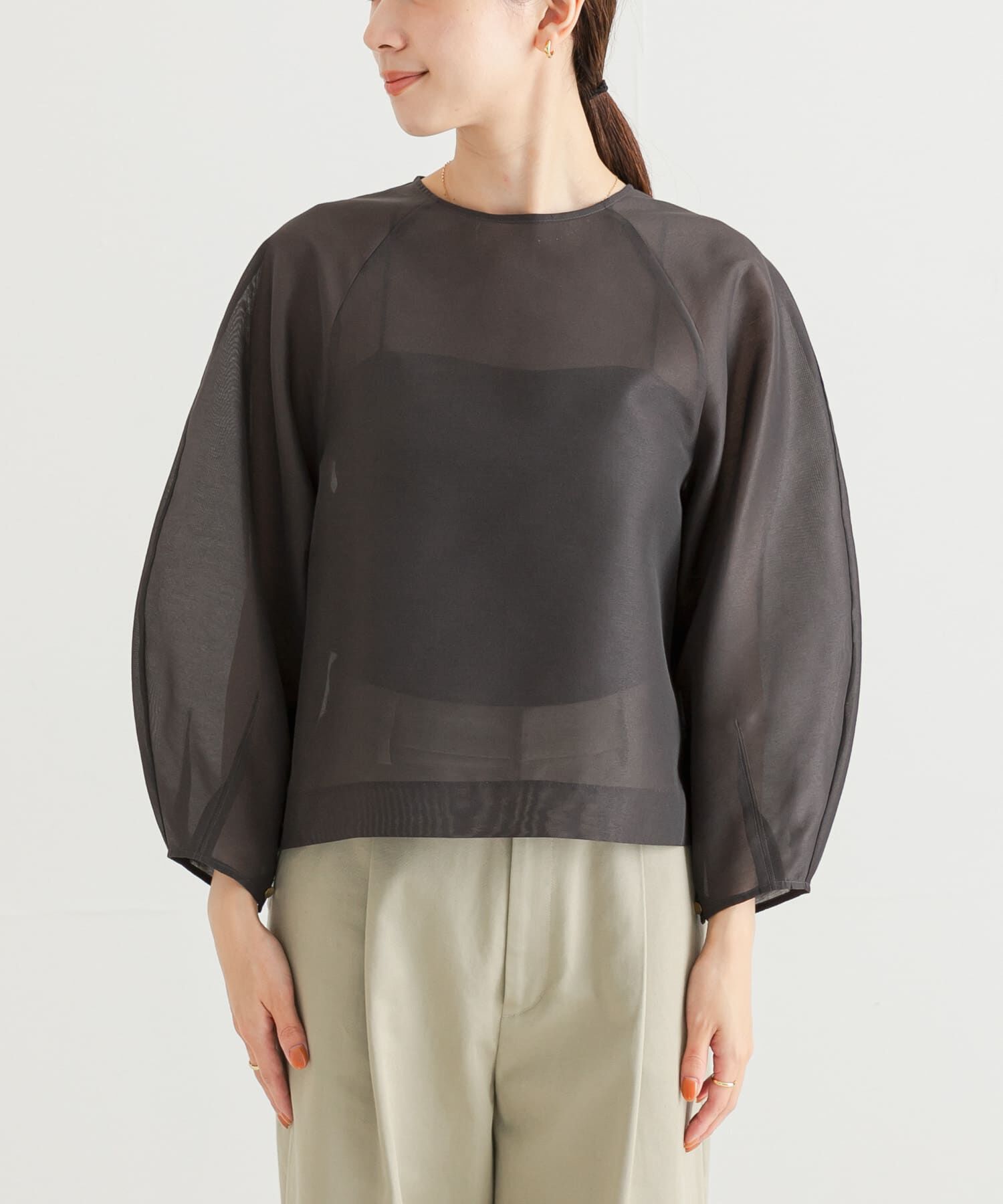 URBAN RESEARCH「『MADE IN JAPAN』オーガンジーブラウス」|シャツ・ブラウス|