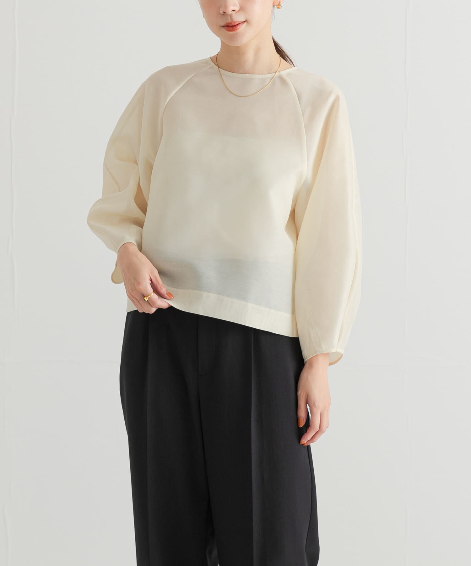 URBAN RESEARCH「『MADE IN JAPAN』オーガンジーブラウス」|シャツ・ブラウス|