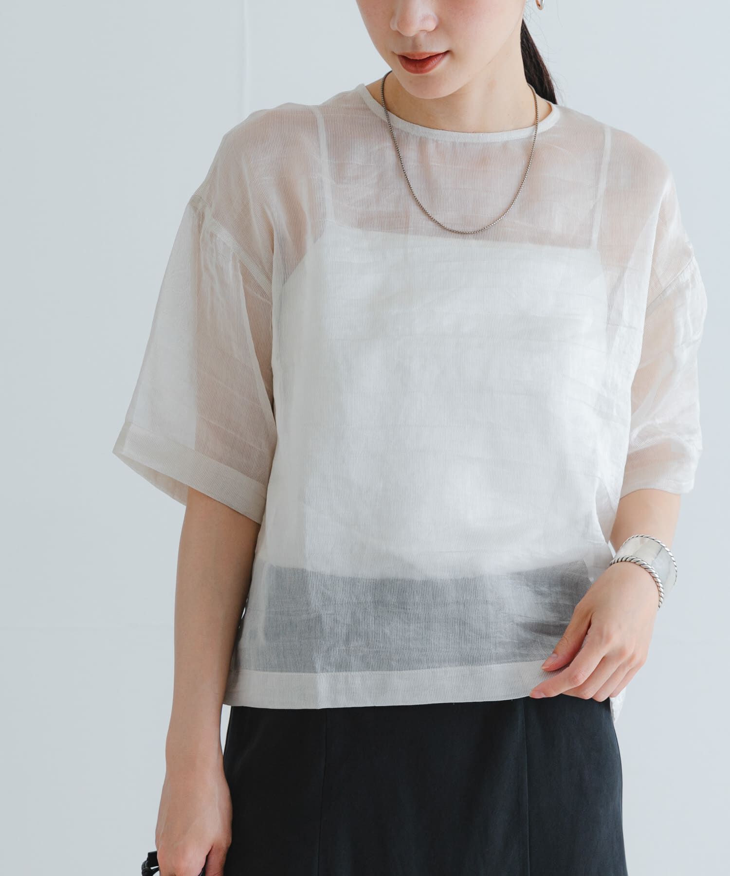 URBAN RESEARCH「シルクブレンドシアーブラウス」|シャツ・ブラウス|