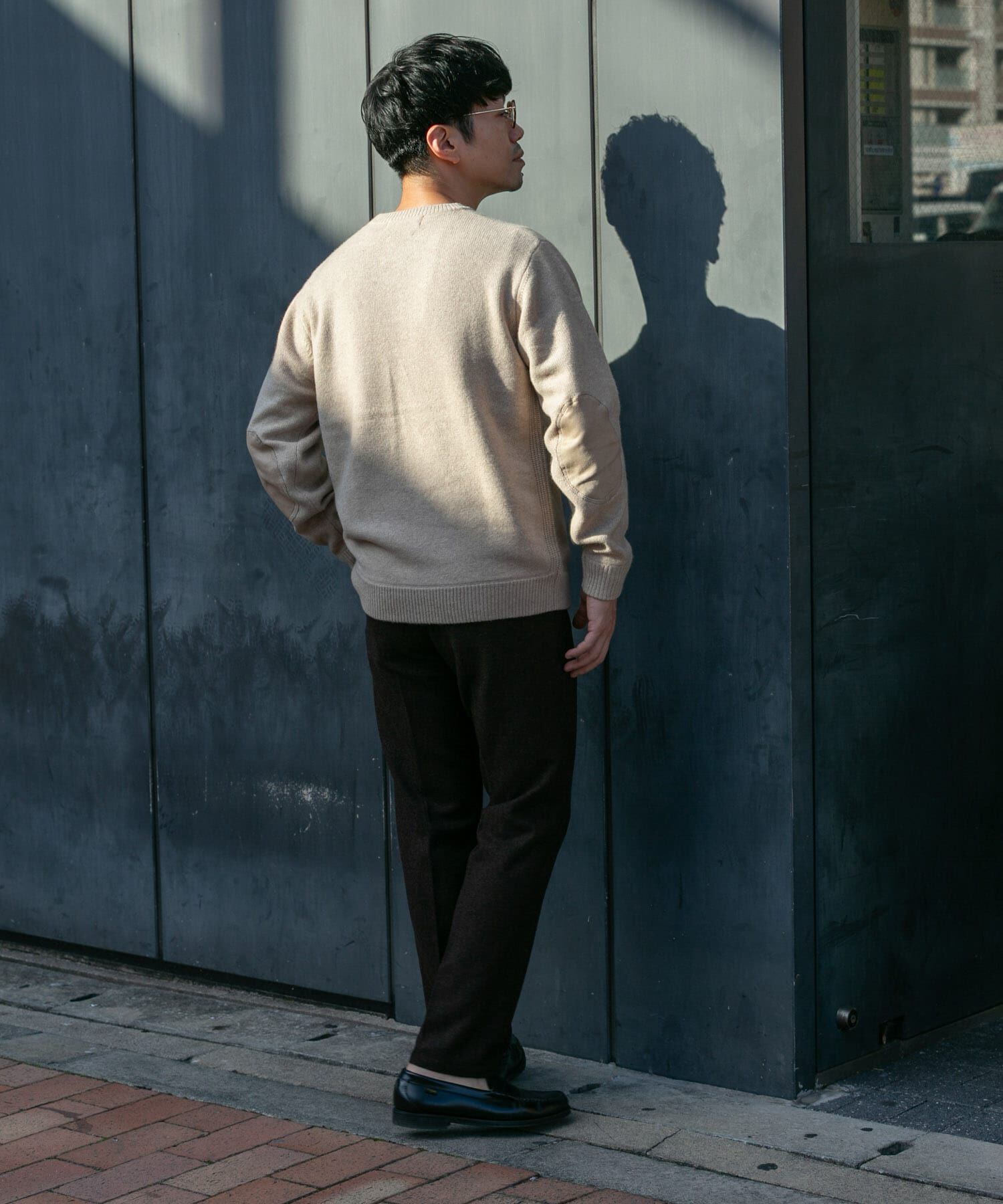 URBAN RESEARCH ROSSO「『XLサイズあり』ハミルトンラムズウールエルボーパッチニット」|ニット・セーター|