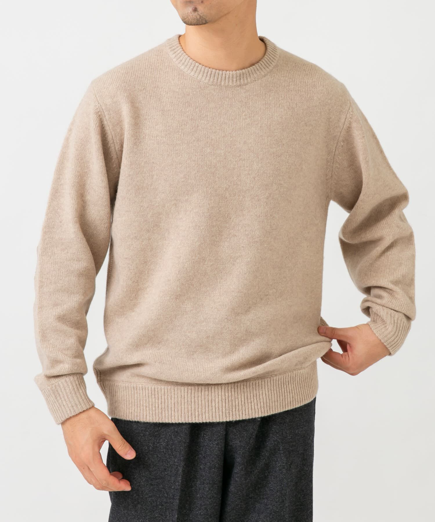 URBAN RESEARCH ROSSO「『XLサイズあり』ハミルトンラムズウールエルボーパッチニット」|ニット・セーター|