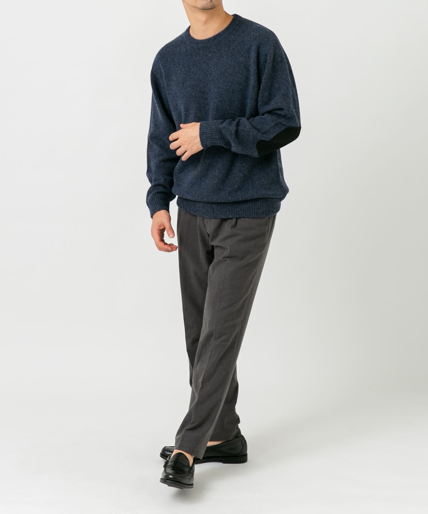 URBAN RESEARCH ROSSO「『XLサイズあり』ハミルトンラムズウールエルボーパッチニット」|ニット・セーター|