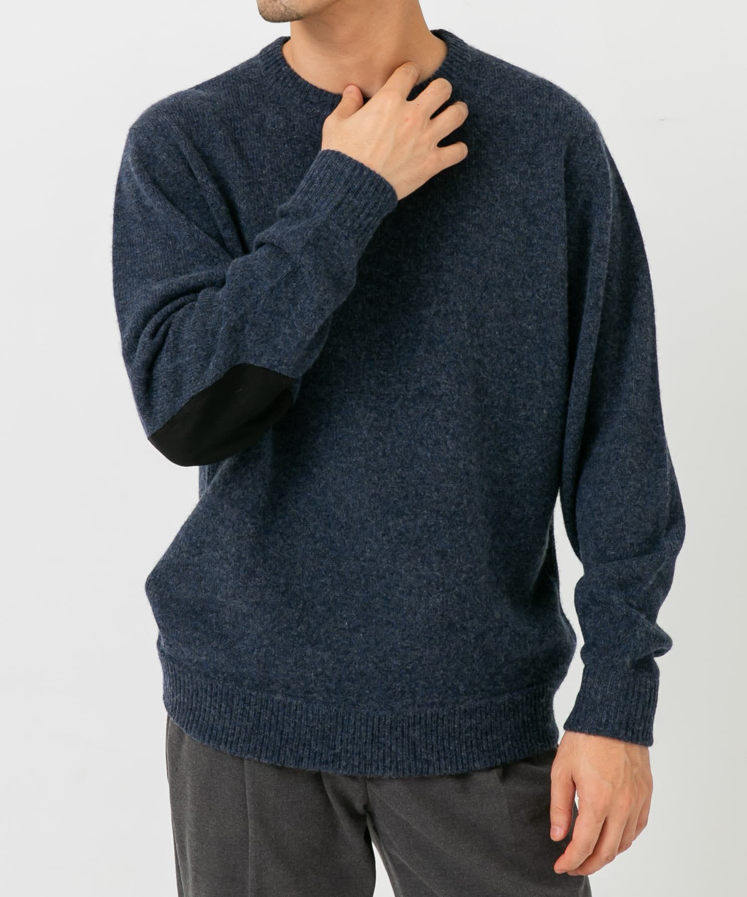 URBAN RESEARCH ROSSO「『XLサイズあり』ハミルトンラムズウールエルボーパッチニット」|ニット・セーター|