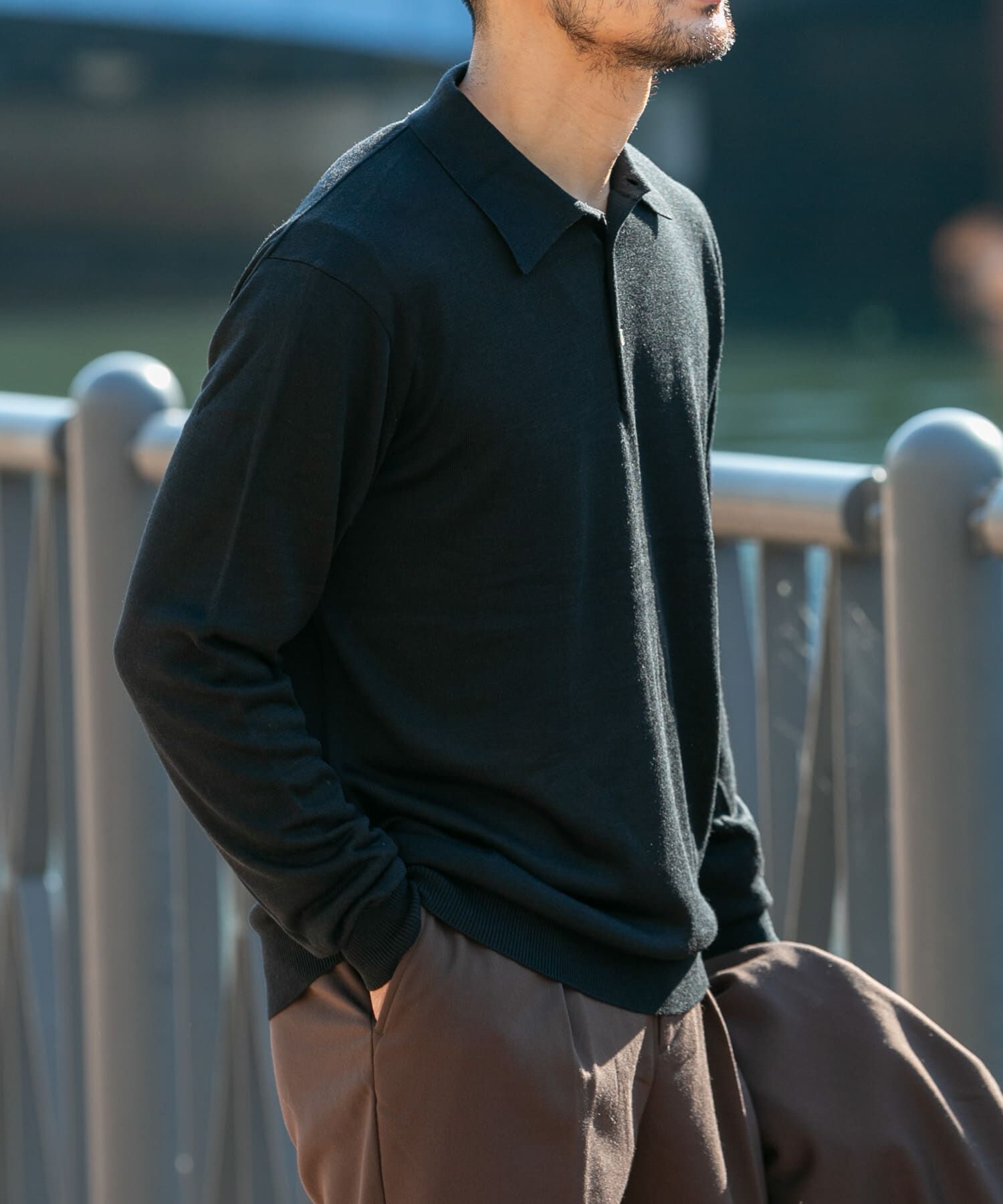 URBAN RESEARCH ROSSO「『XLサイズあり』『UR TECH』ハイゲージニットポロシャツ」|ニット・セーター|