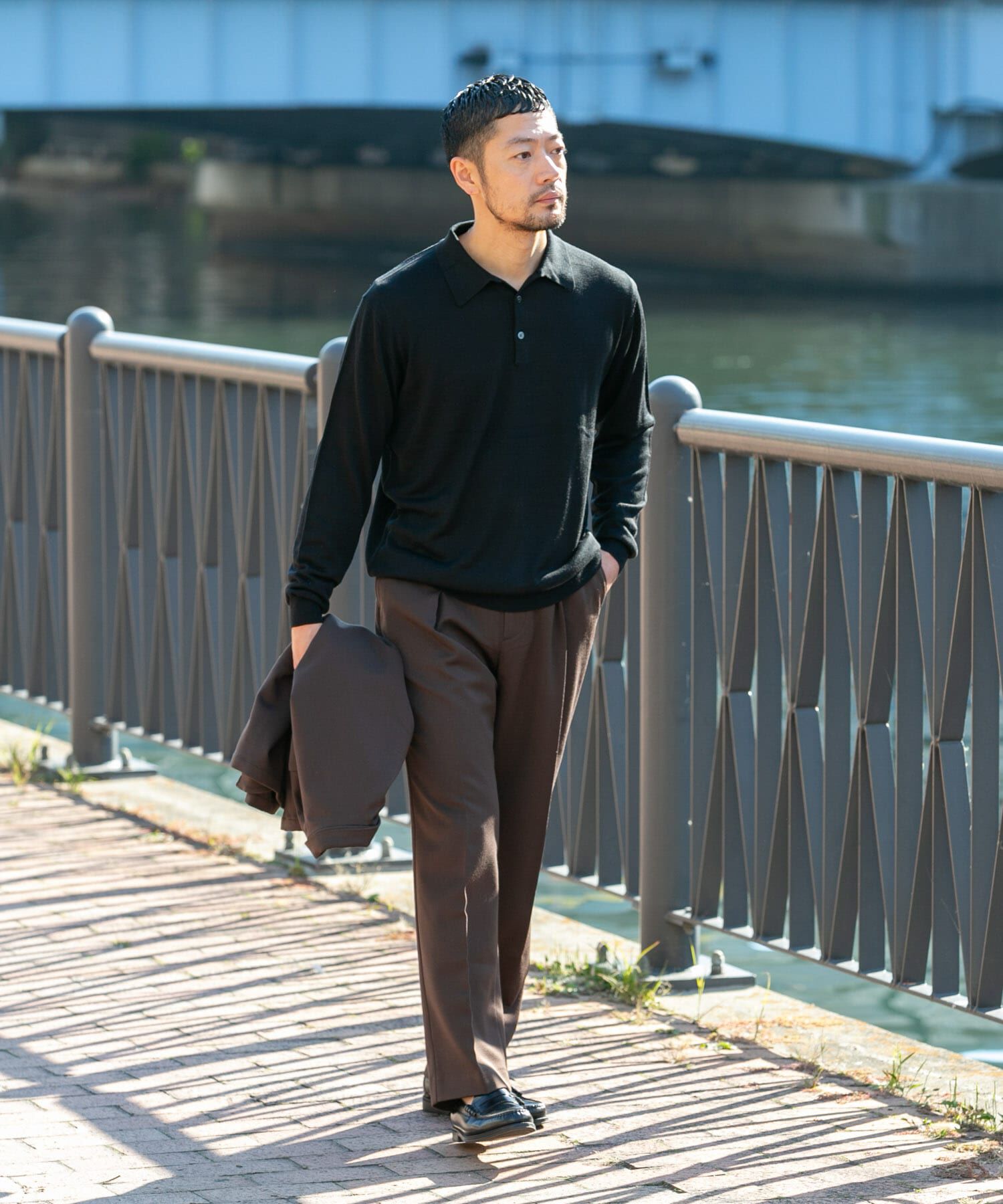 URBAN RESEARCH ROSSO「『XLサイズあり』『UR TECH』ハイゲージニットポロシャツ」|ニット・セーター|